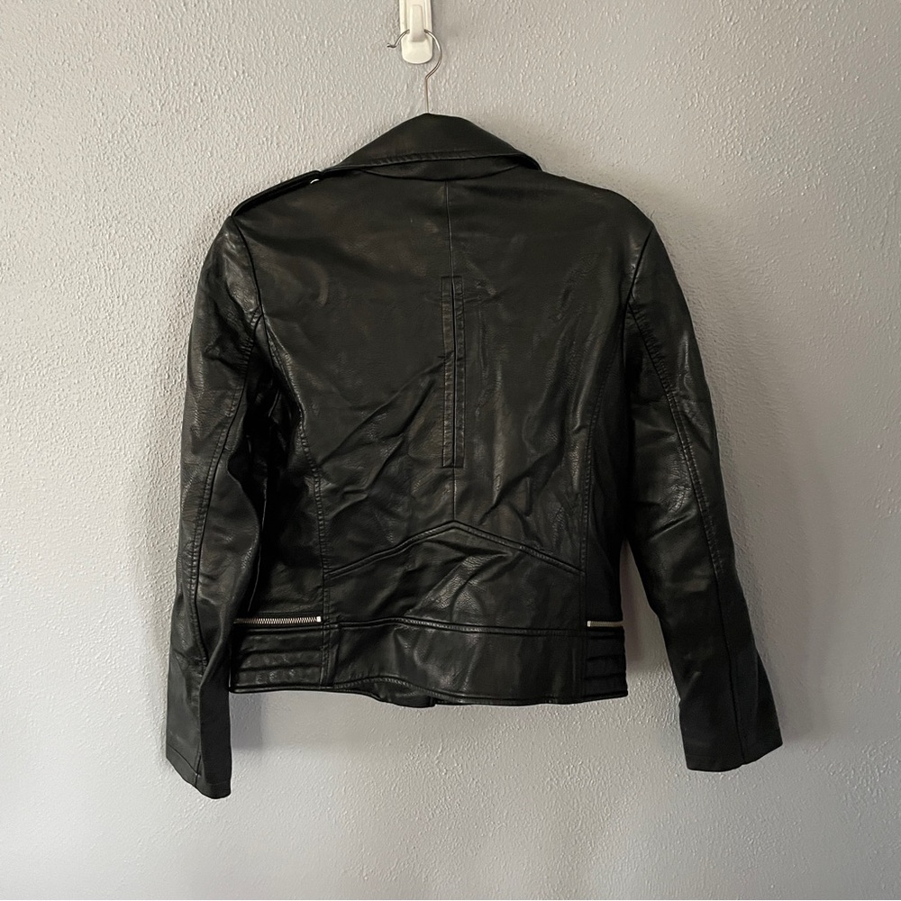 Bernardo Black Leather Motorcycle Moto Jacket Womens Size M - Picture 2 of 9